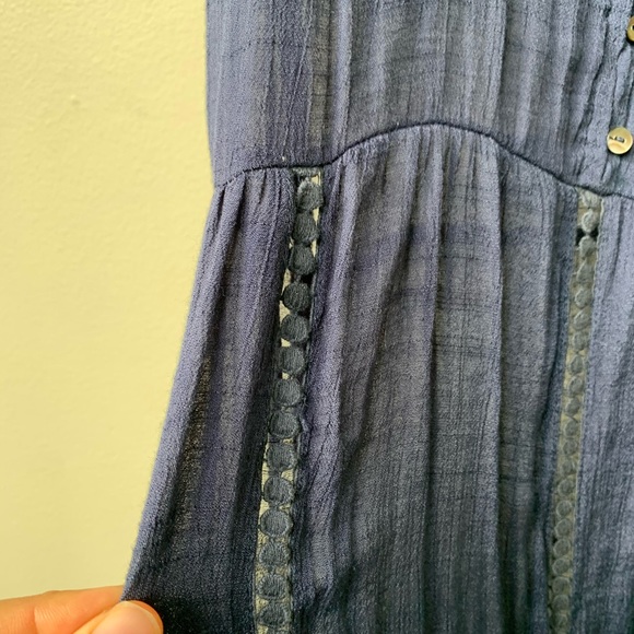 Forever 21 Indigo Long Dress Sleeveless Maxi + matching slip potential 2 looks! - Picture 8 of 16